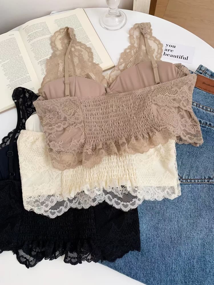 실사 정가 감소되지 않음 부드러운 순수한 욕망 섹시함 레이스 만나는 캐미솔 텍스트 브래지어 벨트 가슴 패드 없음 강철 링 상세 이미지 21