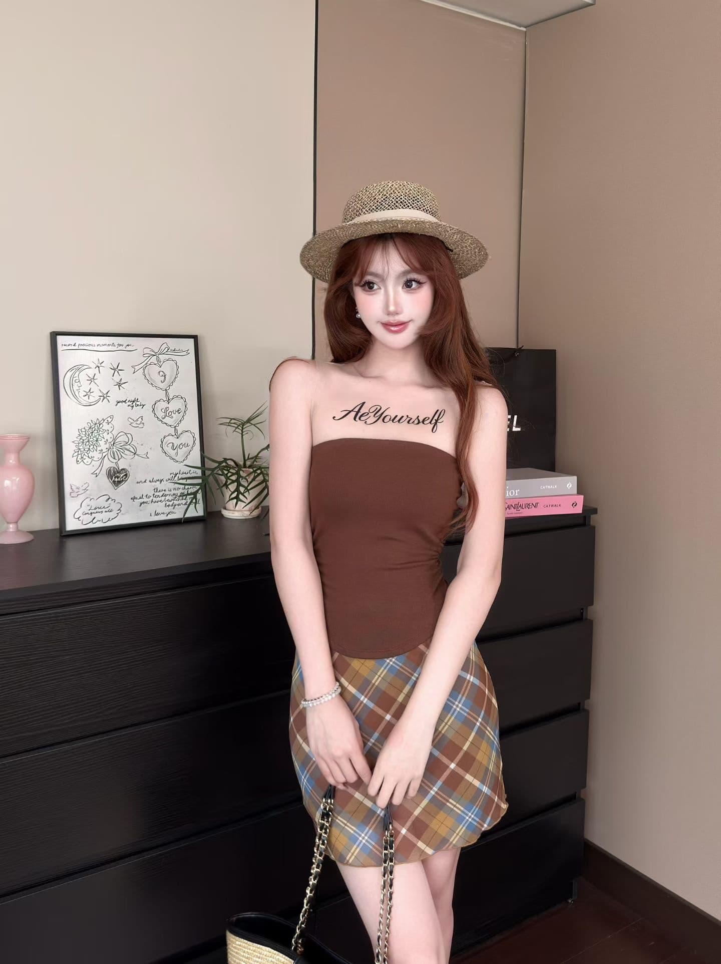 실사 정가 감소되지 않음 섹시함 망사 패치워크 튜브탑 캐미솔 벨트 가슴 패드 허리 수축 슬림해 보이는 아름다움 뒤쪽에 의류 상세 이미지 1