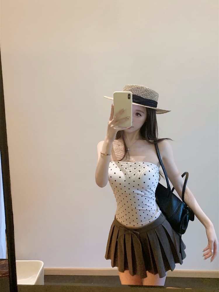 실사 정가 감소되지 않음 순수한 욕망 바람 레트로 레오파드 무늬 오프숄더 튜브탑 조끼 섹시함 몸매 가꾸기 쇼트 스타일 민소매 맨위 상세 이미지 14