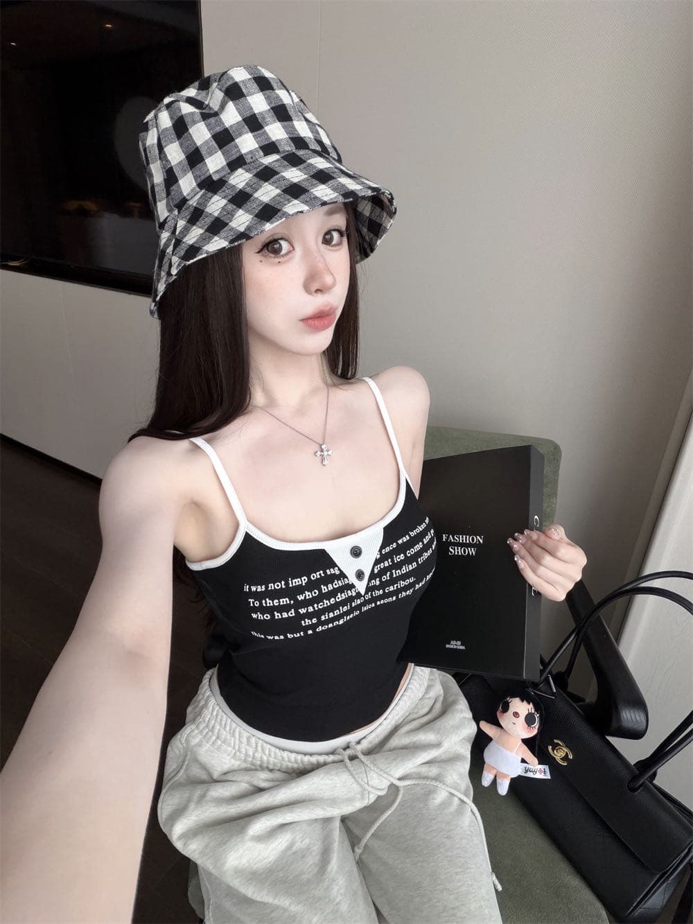 실사 정가 감소되지 않음 달콤한 매운맛 꽃 명중 리본 가슴 패드 캐미솔 도파민 핫걸 몸매 가꾸기 맨위 여성 이미지 3