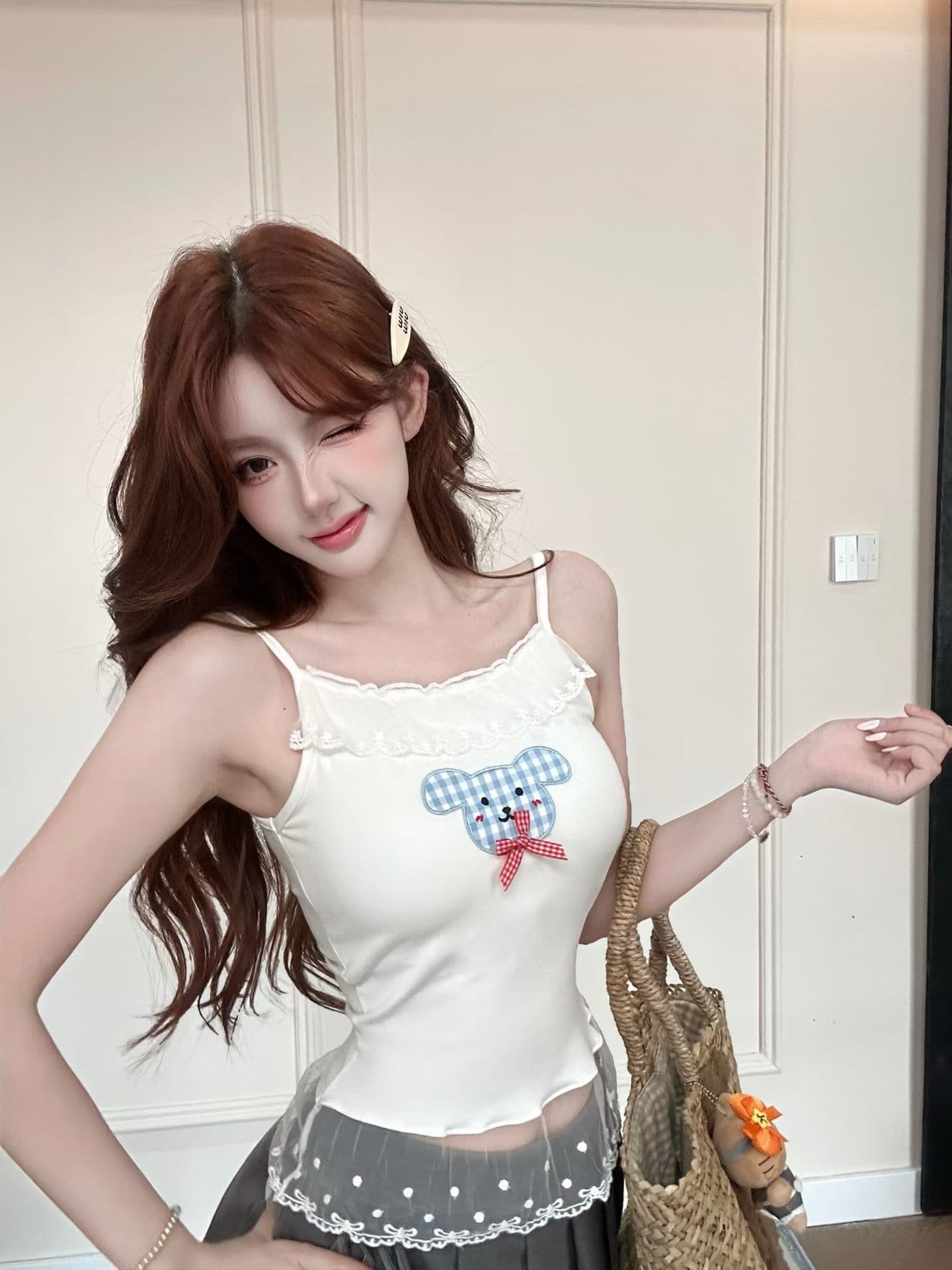 실사 정가 감소되지 않음 새싹 리본 가슴 패드 캐미솔 아름다움 뒤로 브래지어 하나 행침 목 맨위 상세 이미지 13