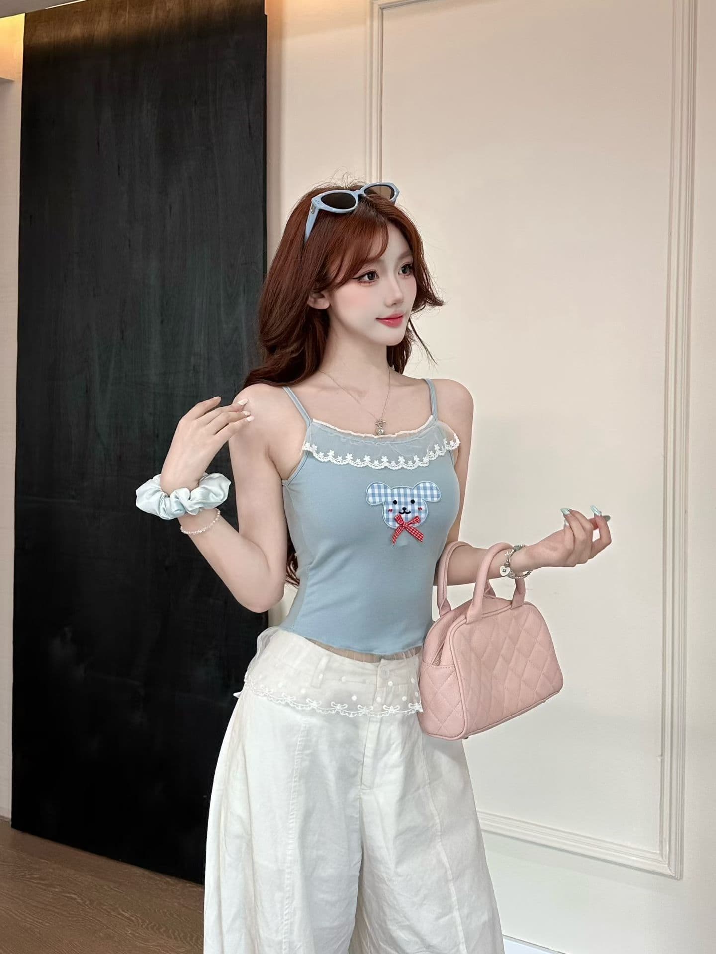 실사 정가 감소되지 않음 새싹 리본 가슴 패드 캐미솔 아름다움 뒤로 브래지어 하나 행침 목 맨위 상세 이미지 28
