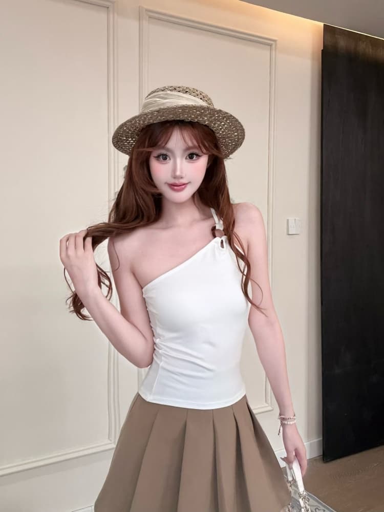 실사 정가 감소되지 않음 순수한 욕망 달콤한 매운맛 빛 요리 한 미니멀리즘 바람 숄더백 캐미솔 브라운 디자인 센스 맨위 상세 이미지 10