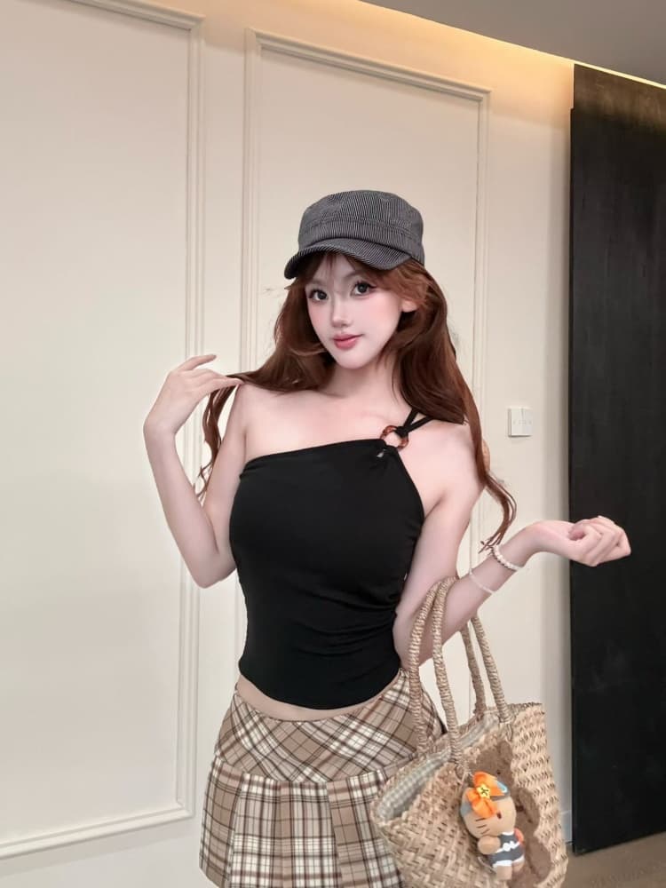 실사 정가 감소되지 않음 순수한 욕망 달콤한 매운맛 빛 요리 한 미니멀리즘 바람 숄더백 캐미솔 브라운 디자인 센스 맨위 상세 이미지 17