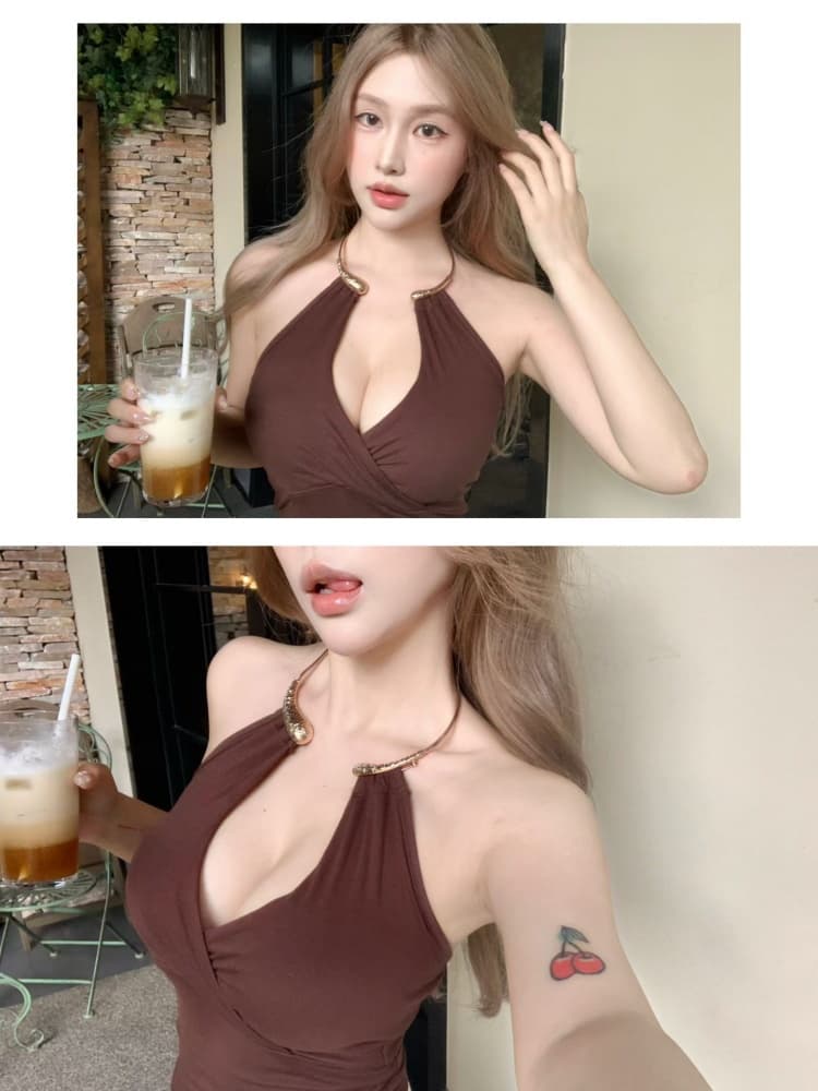 실사 정가 감소되지 않음 새로운 금속 행침 목 조끼 여성 허리 수축 몸매 가꾸기 슬림해 보이는 디자인 센스 핫걸 바람 맨위 상세 이미지 24