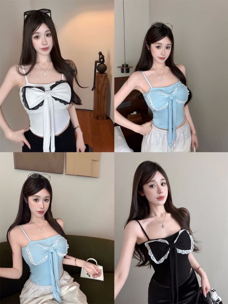 실사 정가 감소되지 않음 순수한 욕망 레이스 측면 나비 매듭 튜브탑 핫걸 품격 섹시함 몸매 가꾸기 슬림해 보이는 맨위 상세 이미지 2
