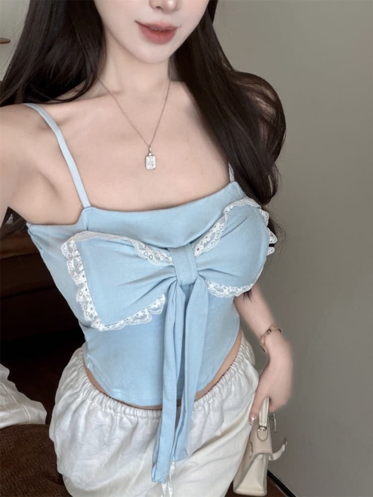 실사 정가 감소되지 않음 순수한 욕망 레이스 측면 나비 매듭 튜브탑 핫걸 품격 섹시함 몸매 가꾸기 슬림해 보이는 맨위 상세 이미지 3
