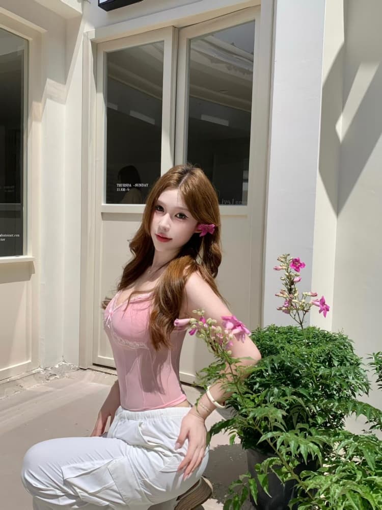 실사 정가 감소되지 않음 섹시함 레이스 V넥 캐미솔 몸매 가꾸기 디스플레이 몸 핫걸 벨트 가슴 패드 의류 상세 이미지 18