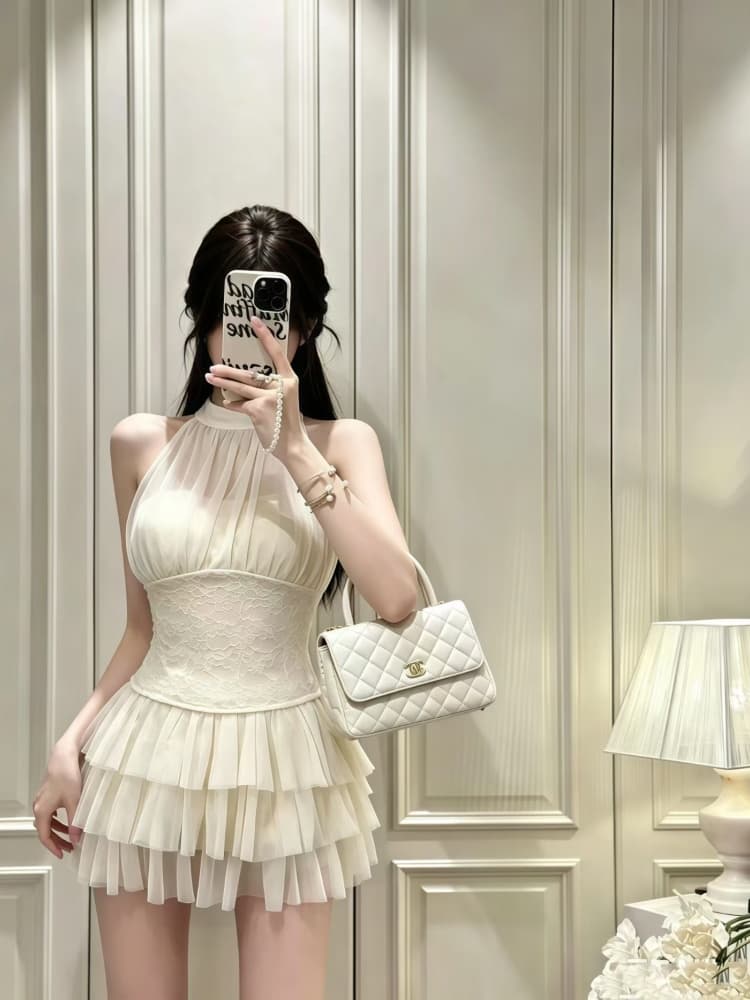 정가 감소되지 않음 순수한 욕망 섹시함 망사 패치워크 행침 목 레이스업 조끼 몸매 가꾸기 민소매 쇼트 스타일 맨위 상세 이미지 14