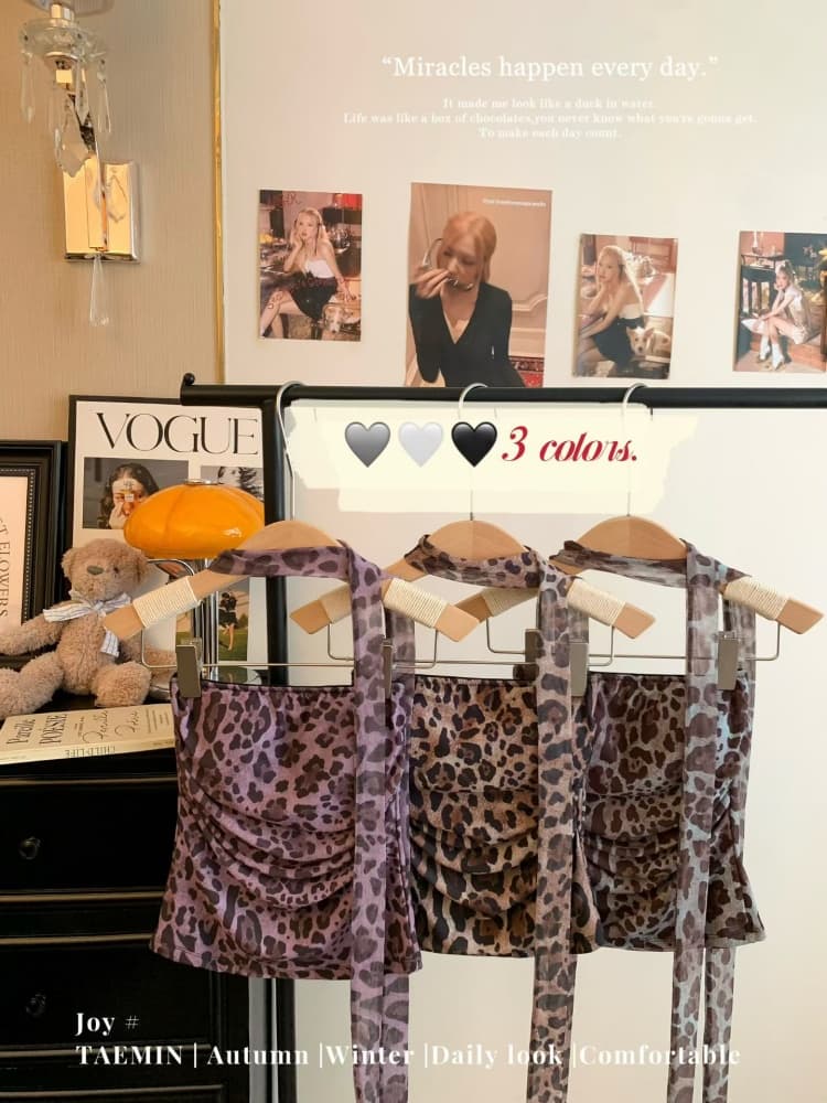 실사 정가 감소되지 않음 섹시함 망사 레오파드 무늬 튜브탑 조끼 여성 벨트 가슴 패드 몸매 가꾸기 슬림해 보이는 아름다움 뒤로 핫걸 맨위 상세 이미지 24