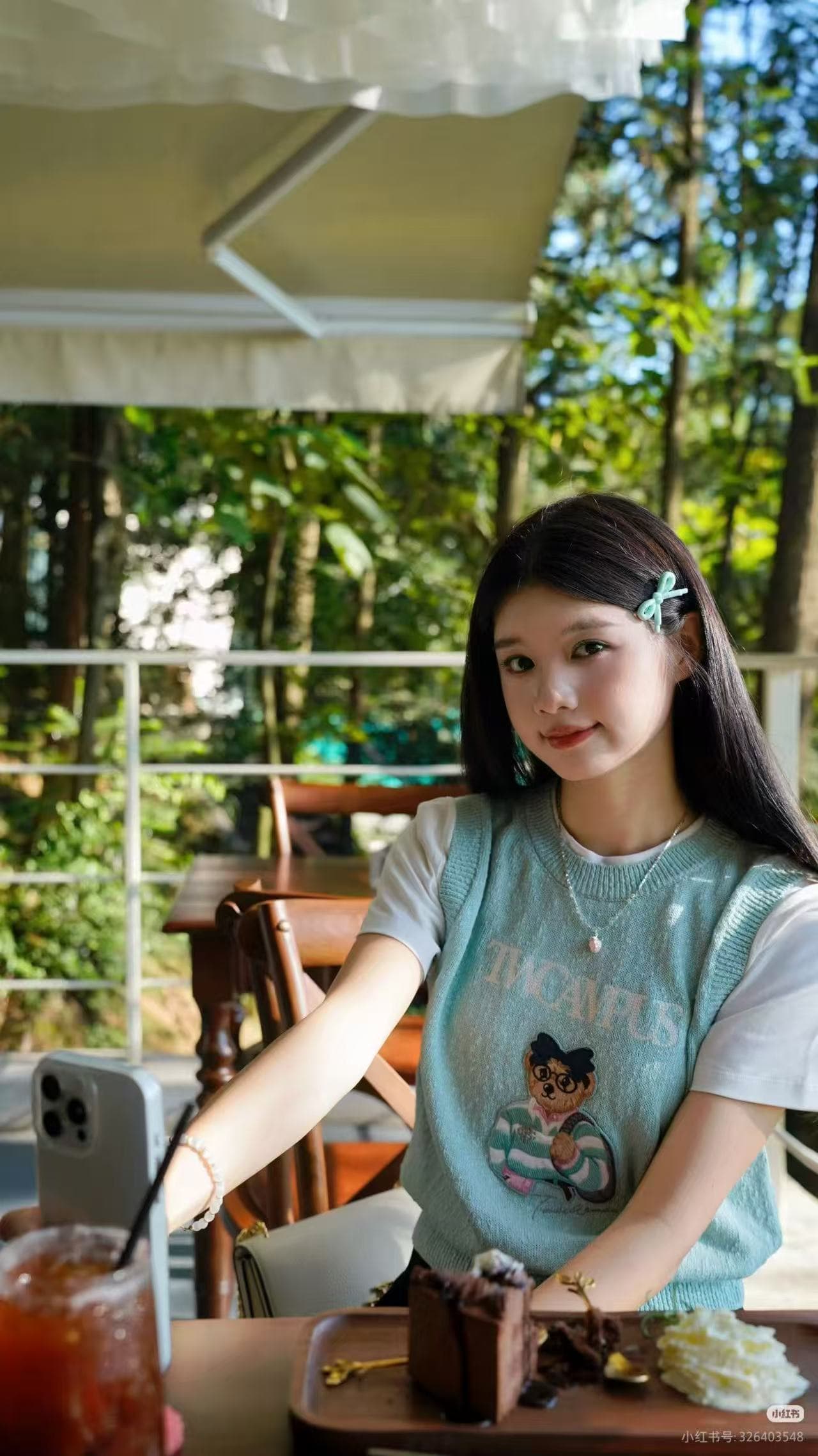 주 주 추 같은 단락 여성 의류 한 부서 연령 감소 학원 스타일 슈퍼 귀여운 맨위 여름 작은 곰 자수 페이크 레이어드 티셔츠 상세 이미지 1