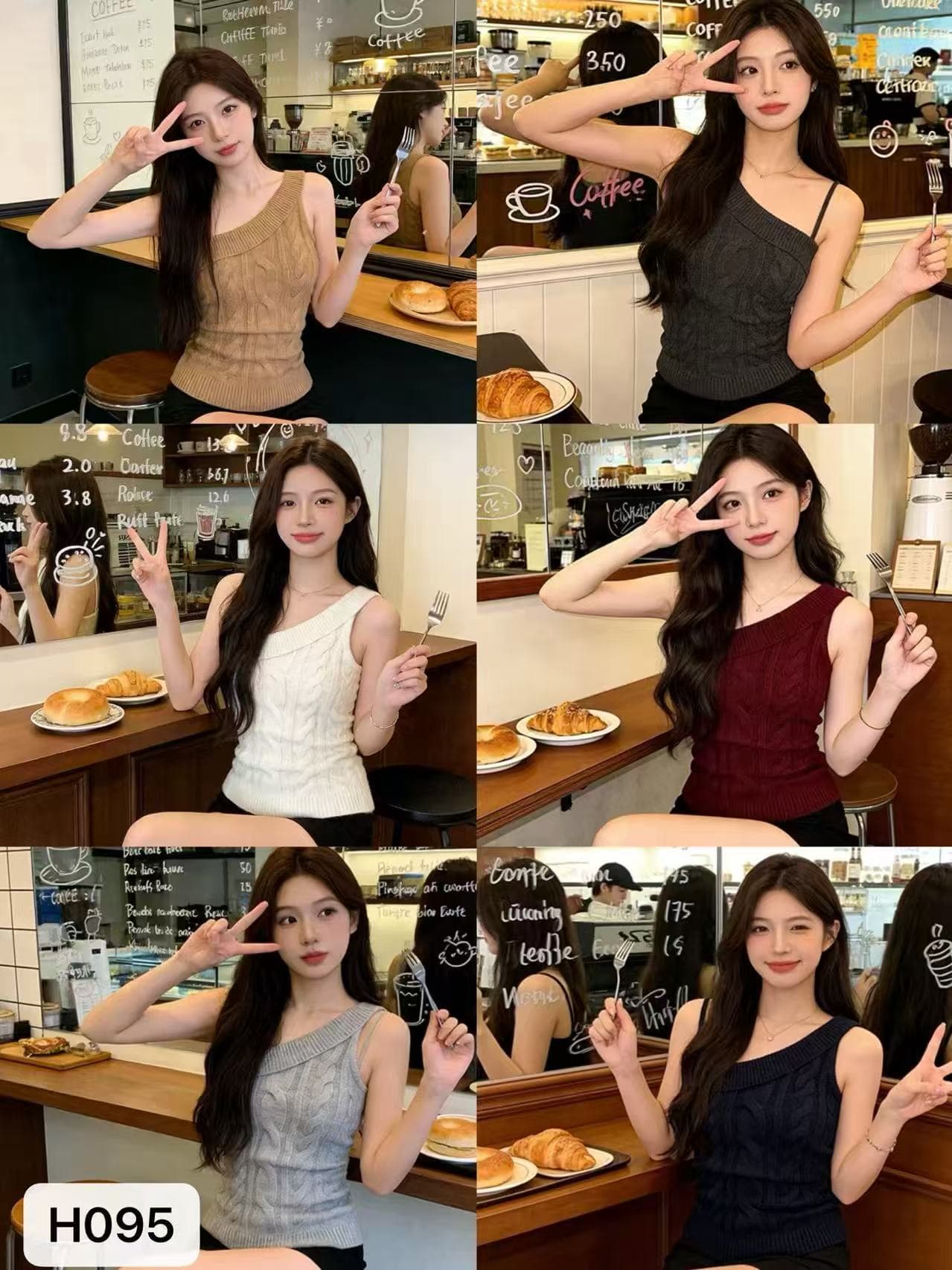 새로운 마 무늬 비스듬한 어깨 니트 쇼트 스타일 허리 수축 캐미솔 레트로 순수한 욕망 바람 외출용 작은 키 품격 상세 이미지 6