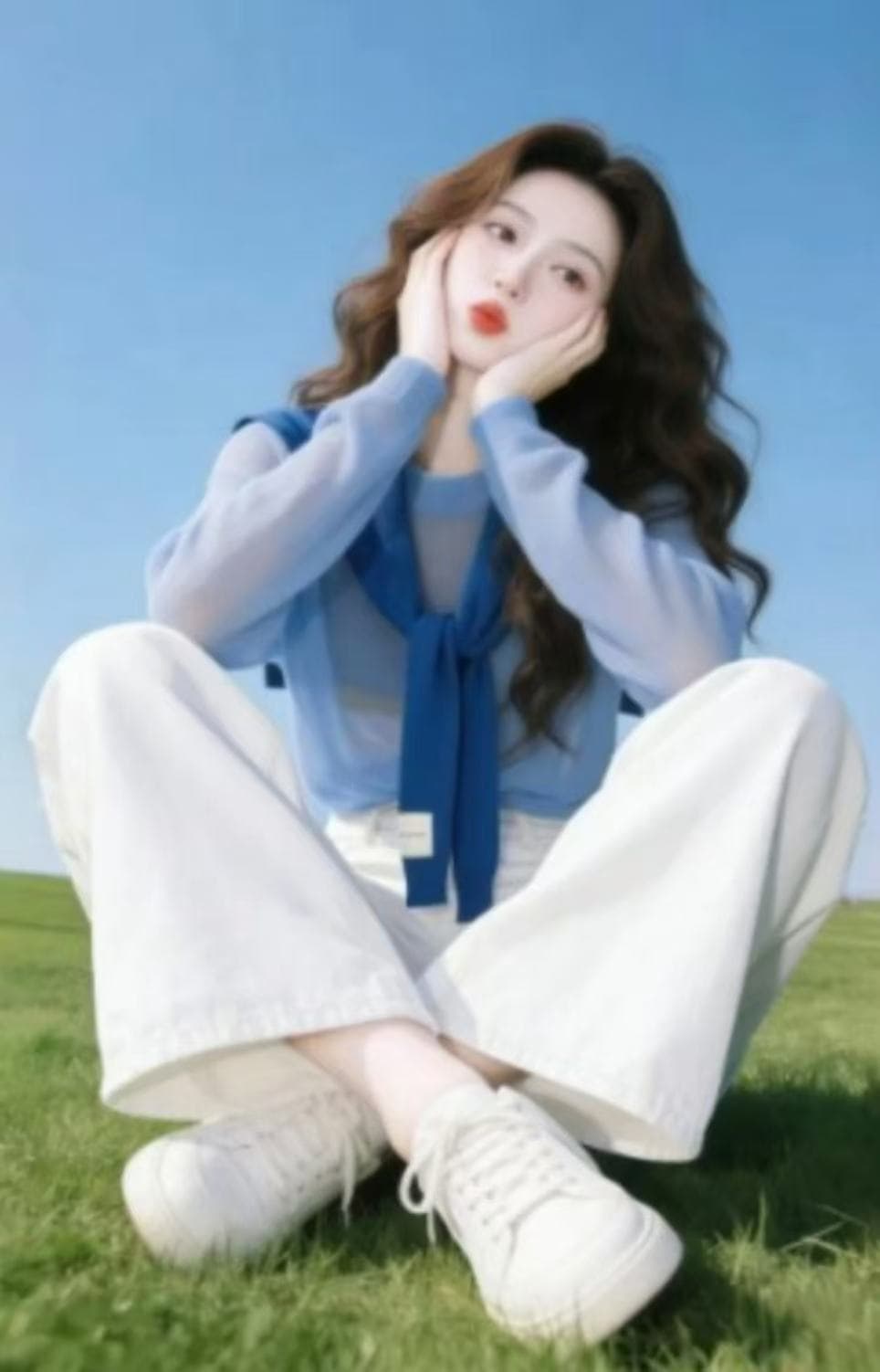 작은 대중 슈퍼 잘 생긴 홀로우 아웃 얇고 가벼운 태양 보호 셔츠 봄 드레스 패션 디스플레이 화이트 긴팔 니트 스웨터 숄 아름다운 작은 셔츠 여성 상세 이미지 9