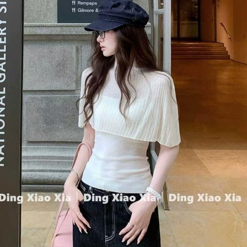 한 부서 새로운 POLO 칼라 나비 매듭 니트 조끼 여성 2026 년 여름 몸매 가꾸기 외국 가스 쇼트 스타일 민소매 맨위 상세 이미지 8