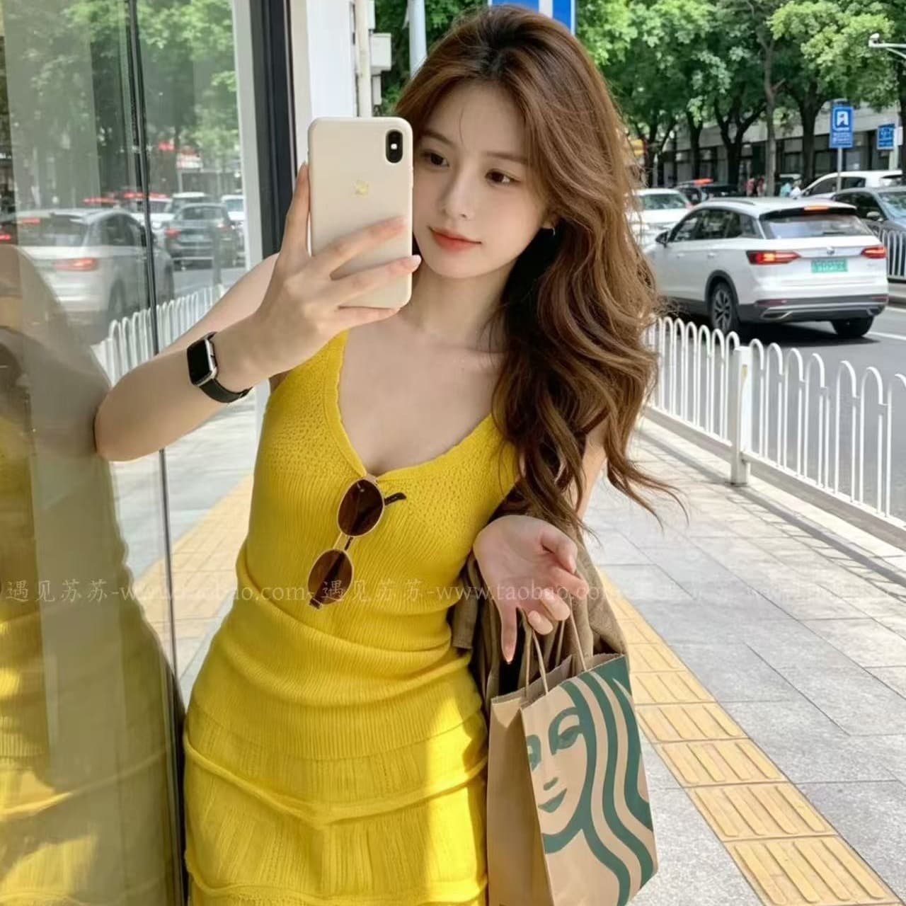 황색 아름다운 슬립 드레스 휴가 바람 모래 해변 치마 여름 고유 한 아름다운 작은 세트 여성 2026 새로운 이미지 6