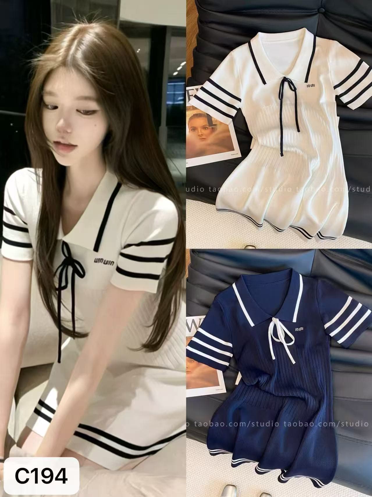 작은 샤넬 스타일 학원 스타일 POLO 칼라 니트 여성 드레스 여름 품격 미니 스커트 작은 대중 패치워크 색상 슬림해 보이는 연령 감소 치마 상세 이미지 3