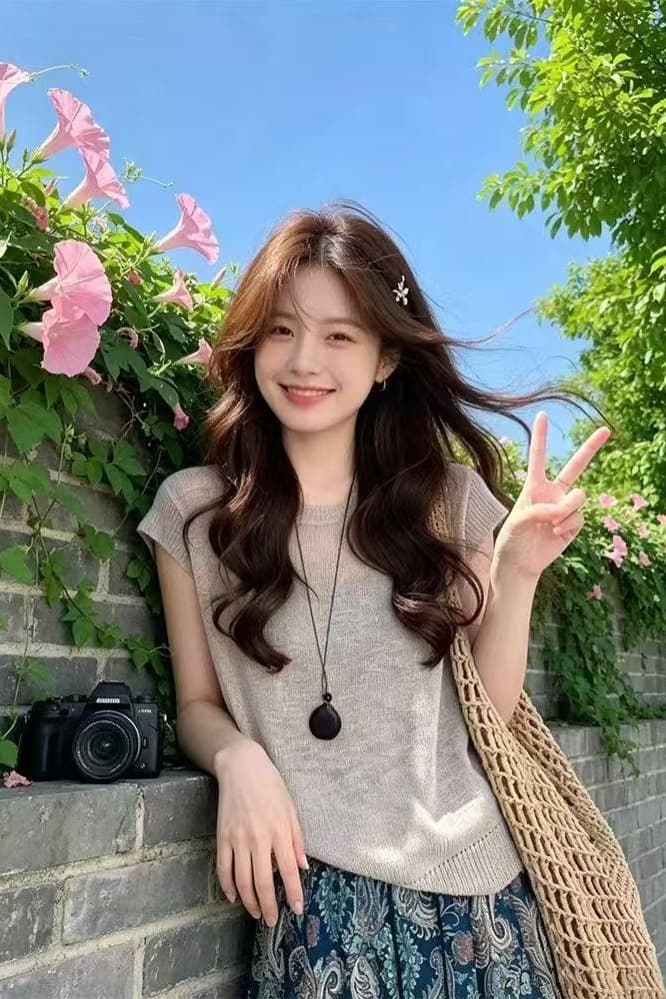 2026 여름 새로운 라운드 넥 니트 반팔 여성 품격 슬림해 보이는 작은 키 슈퍼 잘 생긴 miu 부서 부드러운 찹쌀 맨위 이미지 6