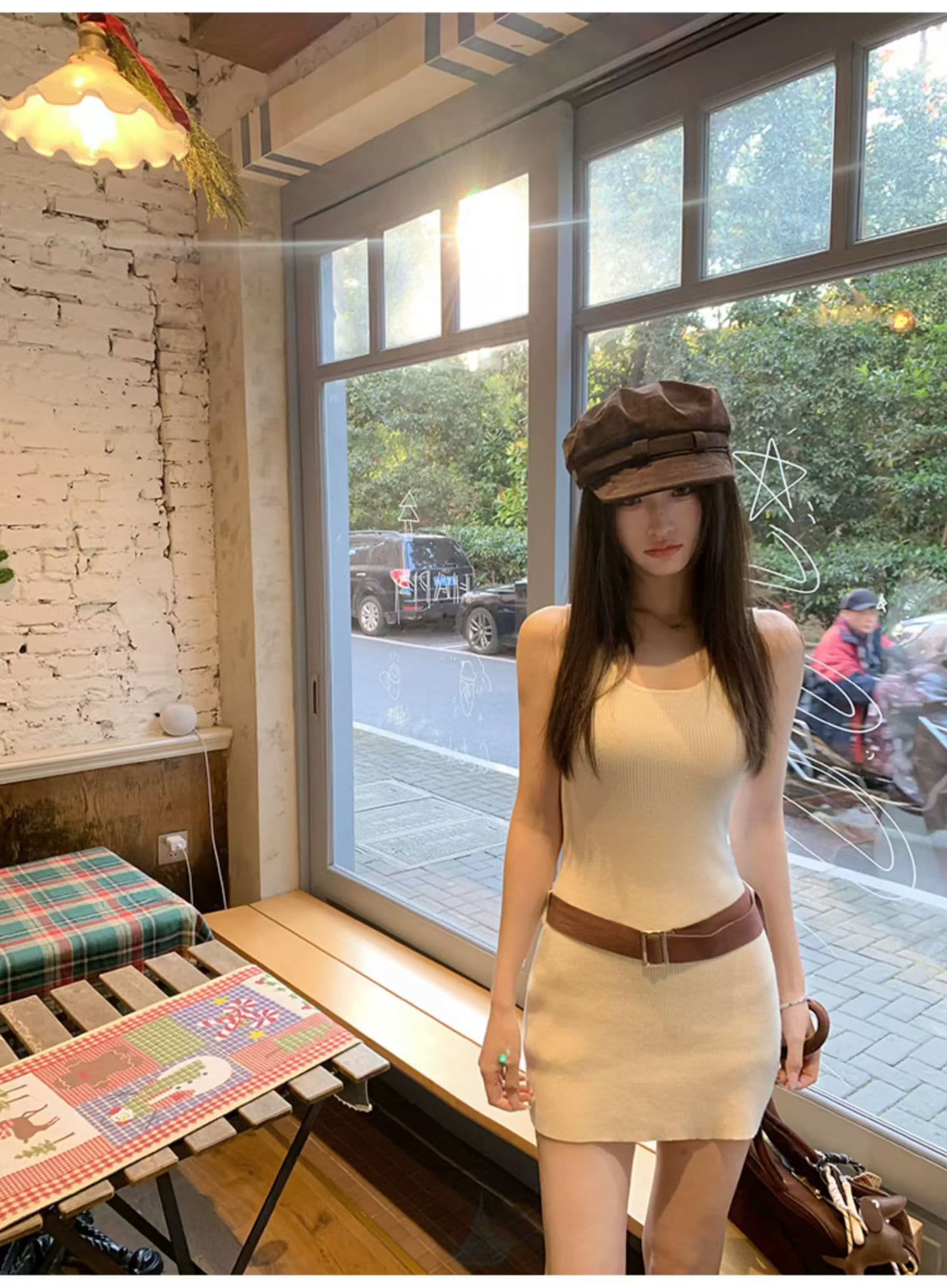 홍콩 느낌 스타일 아메리칸 레트로 니트 여성 드레스 여름 새로운 몸매 가꾸기 슬림해 보이는 타이트 스커트 작은 키 미니 스커트 상세 이미지 3