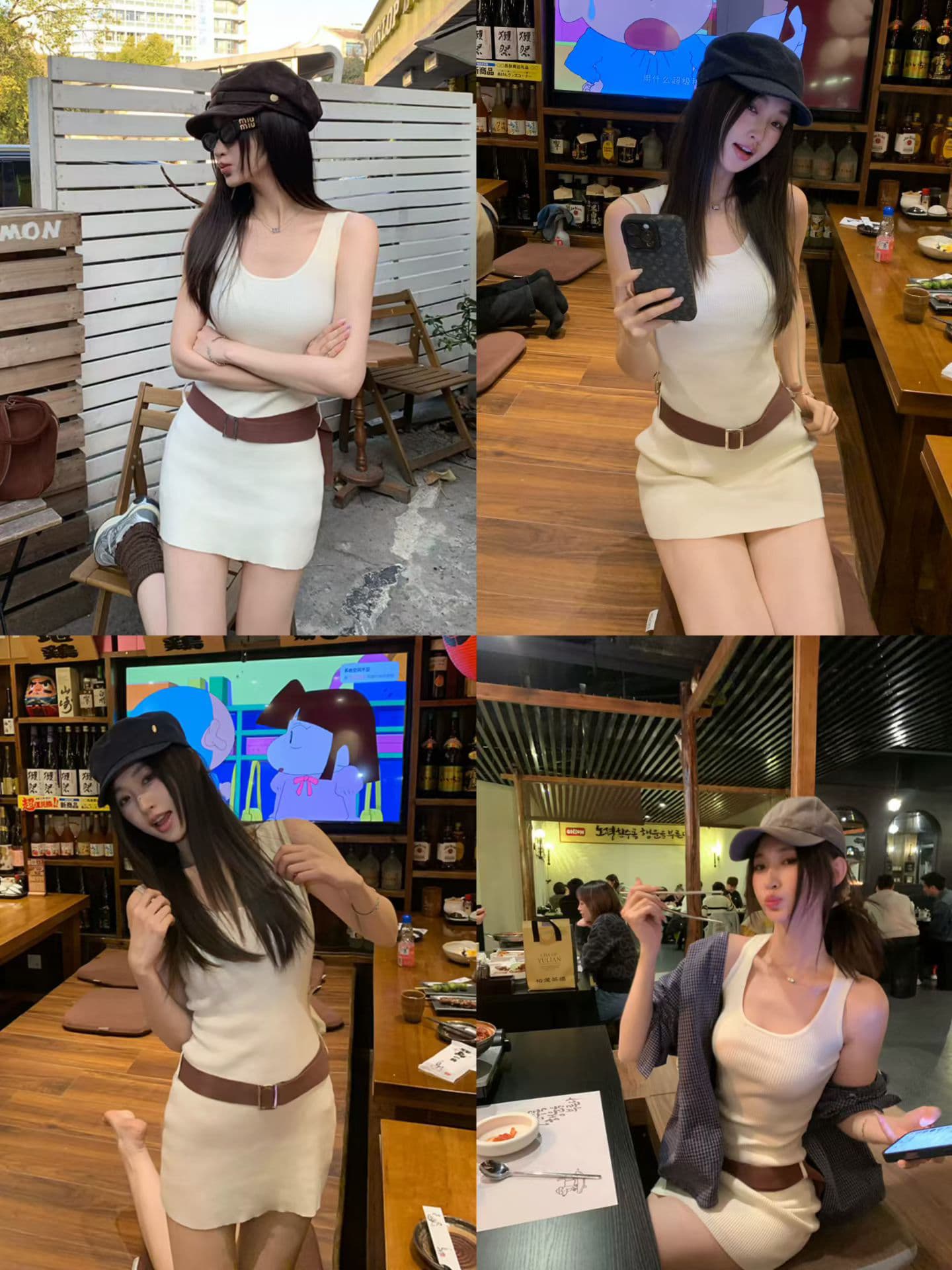 홍콩 느낌 스타일 아메리칸 레트로 니트 여성 드레스 여름 새로운 몸매 가꾸기 슬림해 보이는 타이트 스커트 작은 키 미니 스커트 상세 이미지 7