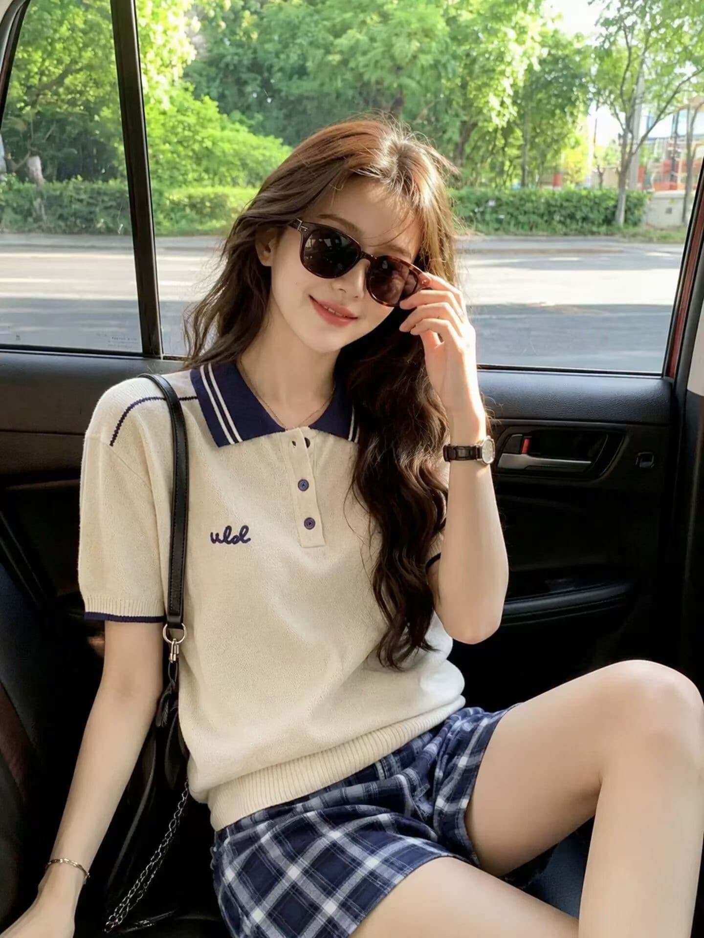 한국 스타일 배색 니트 스웨터 여성 2026 여름 새로운 느긋한 레트로 출퇴근 개성 연령 감소 Chic 패션 맨위 상세 이미지 1