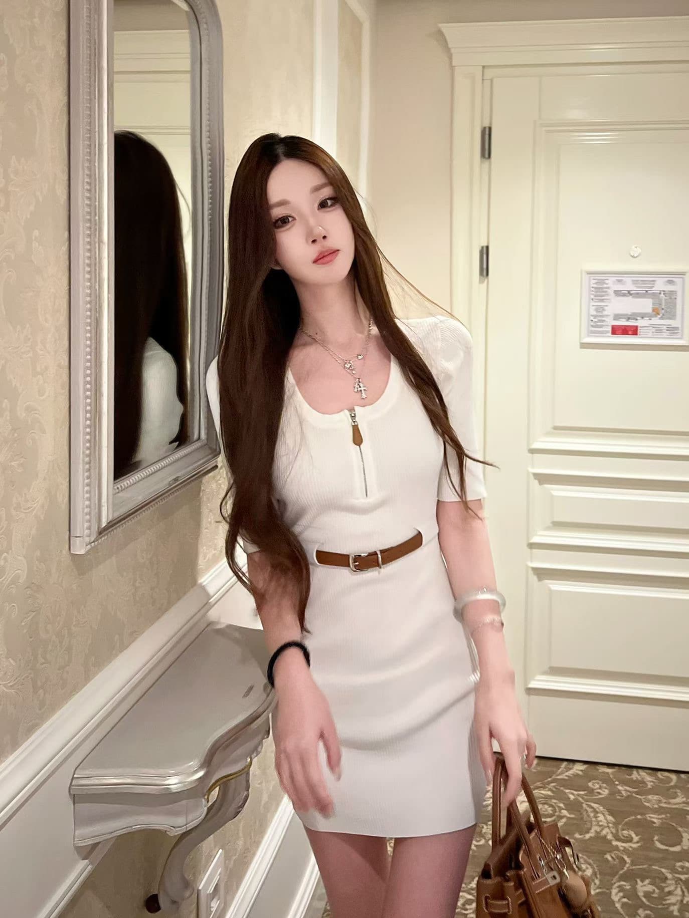 한 부서 자이언트 잘 생긴 니트 스웨터 드레스 아이들 봄 2026 새로운 프랑스식 품격 에이즈 환자 세트 롱 스커트 상세 이미지 3