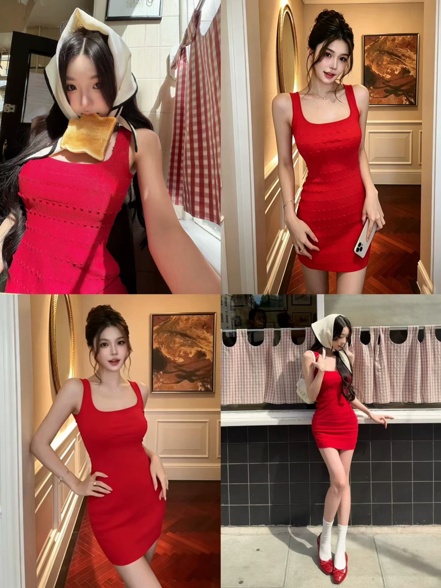순수한 욕망 바람 품격 질감 센스 광장 칼라 슬립 여성 드레스 고급 센스 허리 수축 슬림해 보이는 타이트 스커트 섹시함 미니 스커트 상세 이미지 1