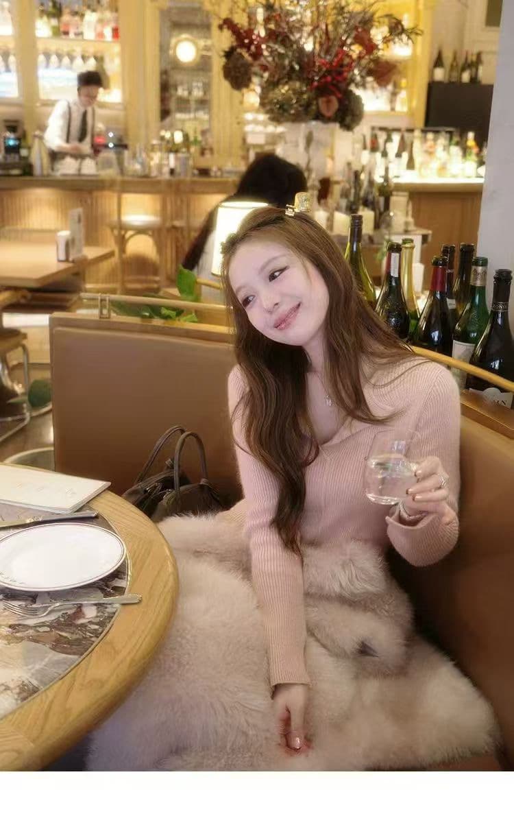 고급 센스 폴로 칼라 V넥 긴팔 맨위 여성 몸매 가꾸기 허리 수축 슬림해 보이는 품격 다용도 출퇴근 패션 인사이드 가져 가라. 만나는 이미지 2