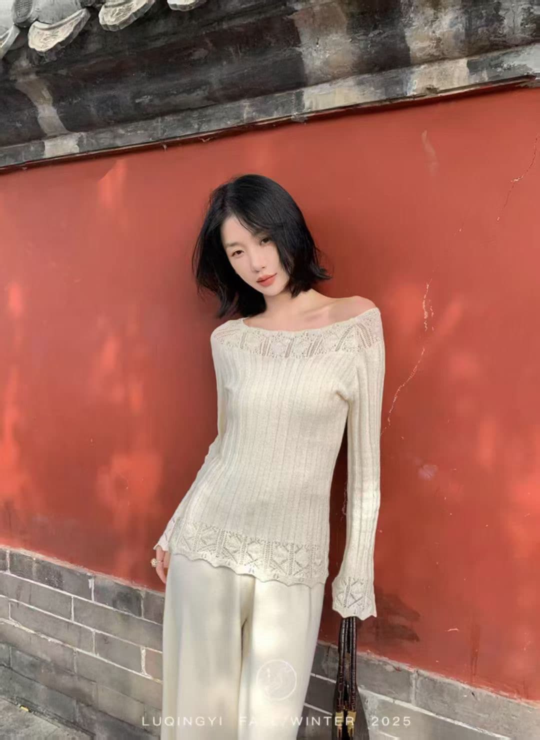 프랑스식 착용 가져 가라. 보라색 홀로우 아웃 레이스 풀오버 스웨터 여자 가을 겨울 품격 몸매 가꾸기 인사이드 가져 가라. 니트 기본 셔츠 맨위 상세 이미지 2