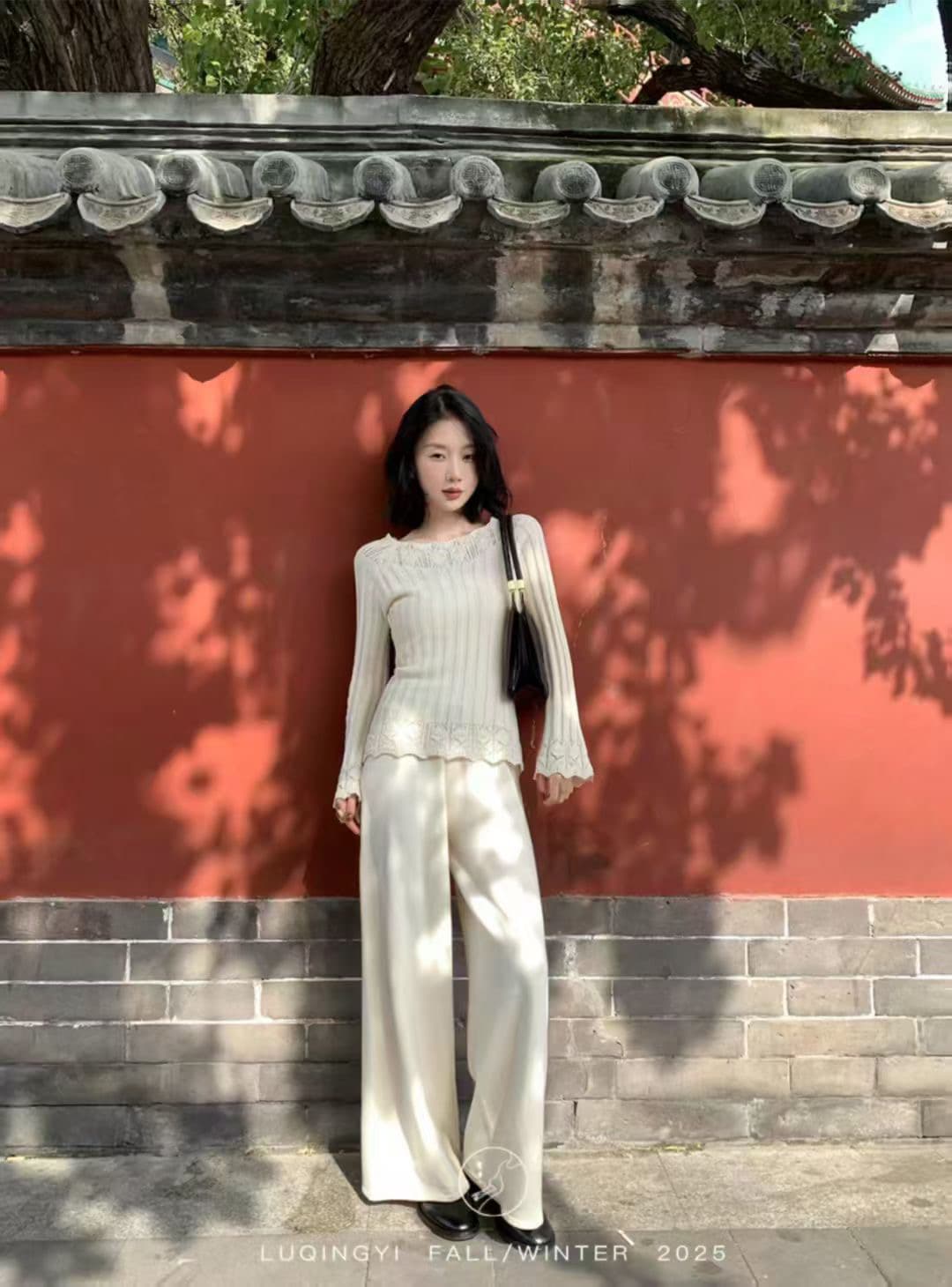 프랑스식 착용 가져 가라. 보라색 홀로우 아웃 레이스 풀오버 스웨터 여자 가을 겨울 품격 몸매 가꾸기 인사이드 가져 가라. 니트 기본 셔츠 맨위 상세 이미지 4