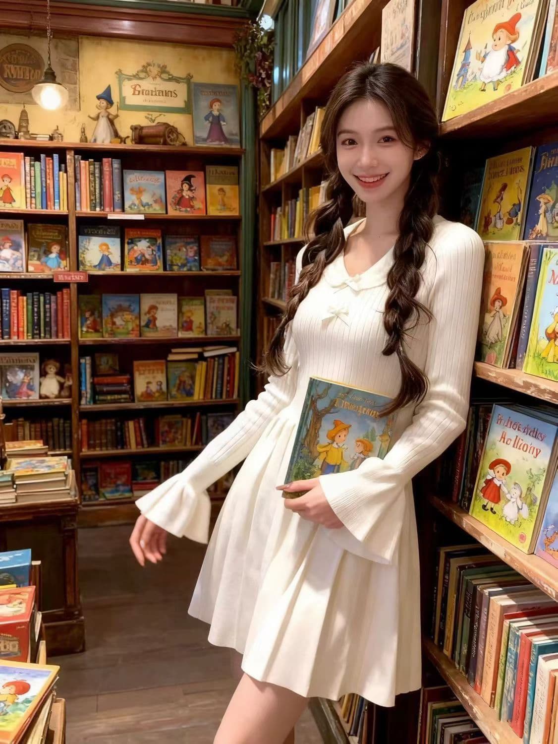 프랑스식 달콤함 화이트 니트 드레스 아이들 이른 가을 2026 새로운 작은 키 품격 허리 수축 한 마디 미니 스커트 상세 이미지 1