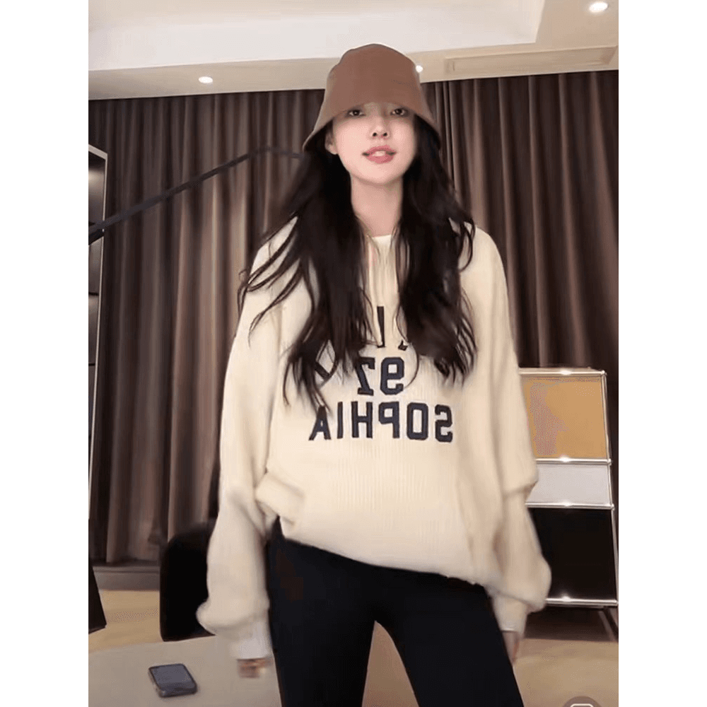 한 부서 조기 가을 파란색 니트 카디건 코트 여성 의류 작은 키 루즈핏 캐주얼 느긋한 품격 허리 수축 맨위 이미지 5