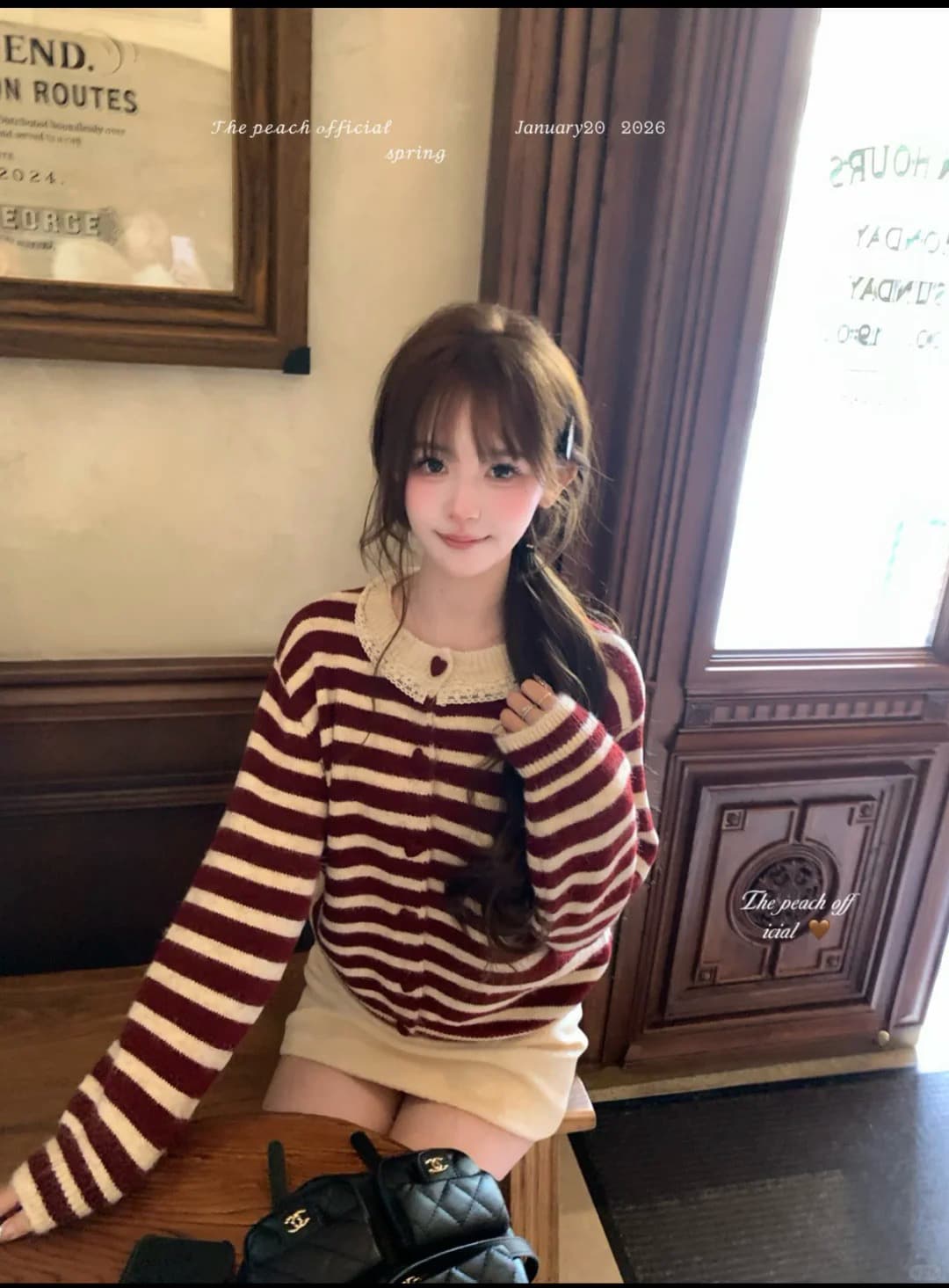 한 부서 학원 스타일 달콤함 귀여운 스트라이프 니트 오픈 가디건 여성 가을 겨울 루즈핏 다용도 연령 감소 작은 키 맨위 트렌디 이미지 4