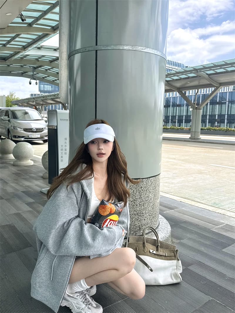실사 정가 가을 새로운 루즈핏 후드 티 스웨터 큰 코트 느긋한 바람 상세 이미지 3