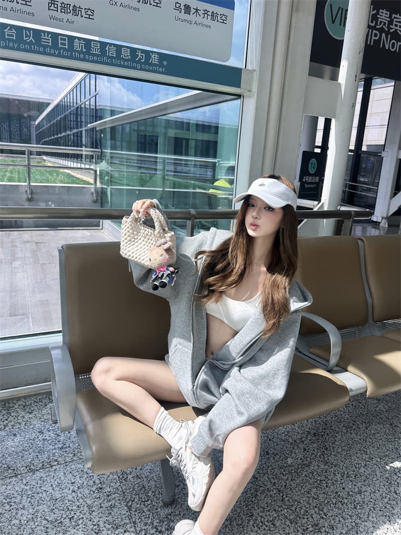 실사 정가 가을 새로운 루즈핏 후드 티 스웨터 큰 코트 느긋한 바람 상세 이미지 6