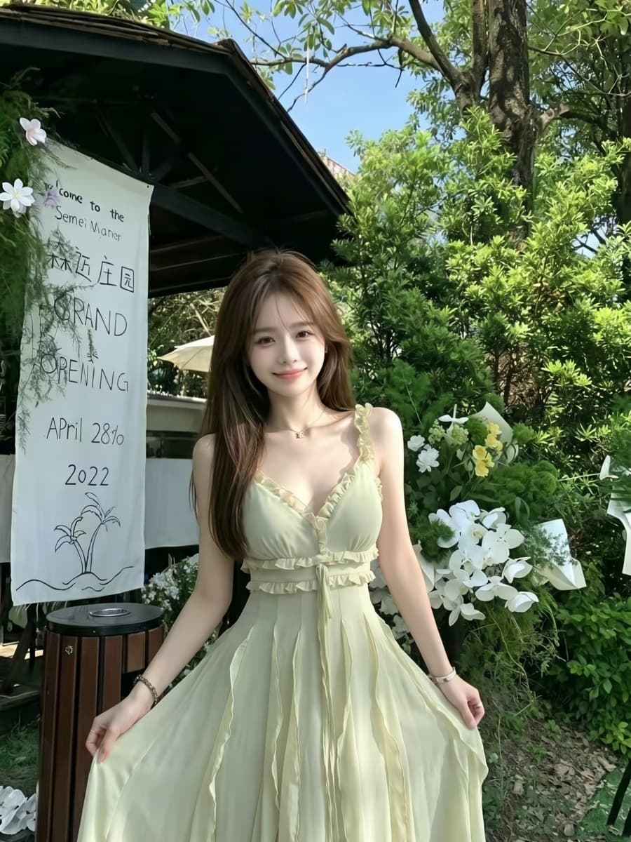 정가 프랑스식 프릴 슬립 드레스 상세 이미지 4