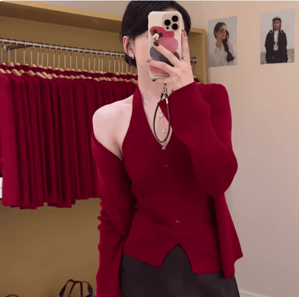 한 부서 이른 가을 착용 가져 가라. 전체 집합 작은 샤넬 스타일 니트 오픈 가디건 캐미솔 맨위 투피스 슈트 가을 여성 의류 상세 이미지 5