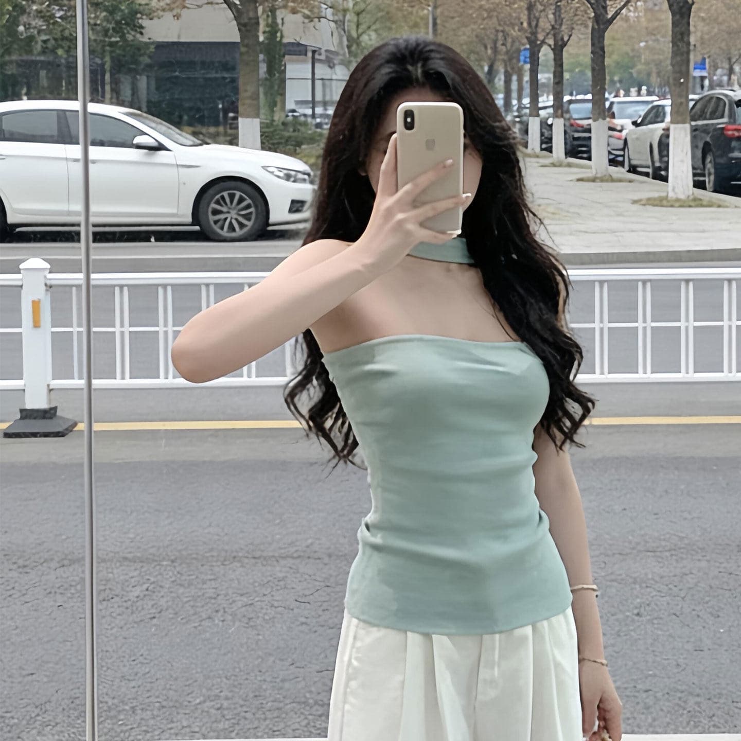 검정색 행침 목 민소매 튜브탑 캐미솔 여름 외출용 몸매 가꾸기 슬림해 보이는 아름다운 아름다운 핫걸 착용 잡아라. 의류 상세 이미지 6