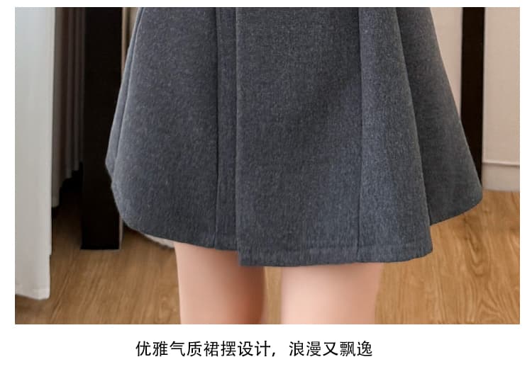 2026 섹션 프랑스식 레트로 품격 반하이넥 기본 셔츠 허리 수축 슬림해 보이는 조끼 스커트 외국 가스 연령 감소 두 조각 여성 세트 상세 이미지 6