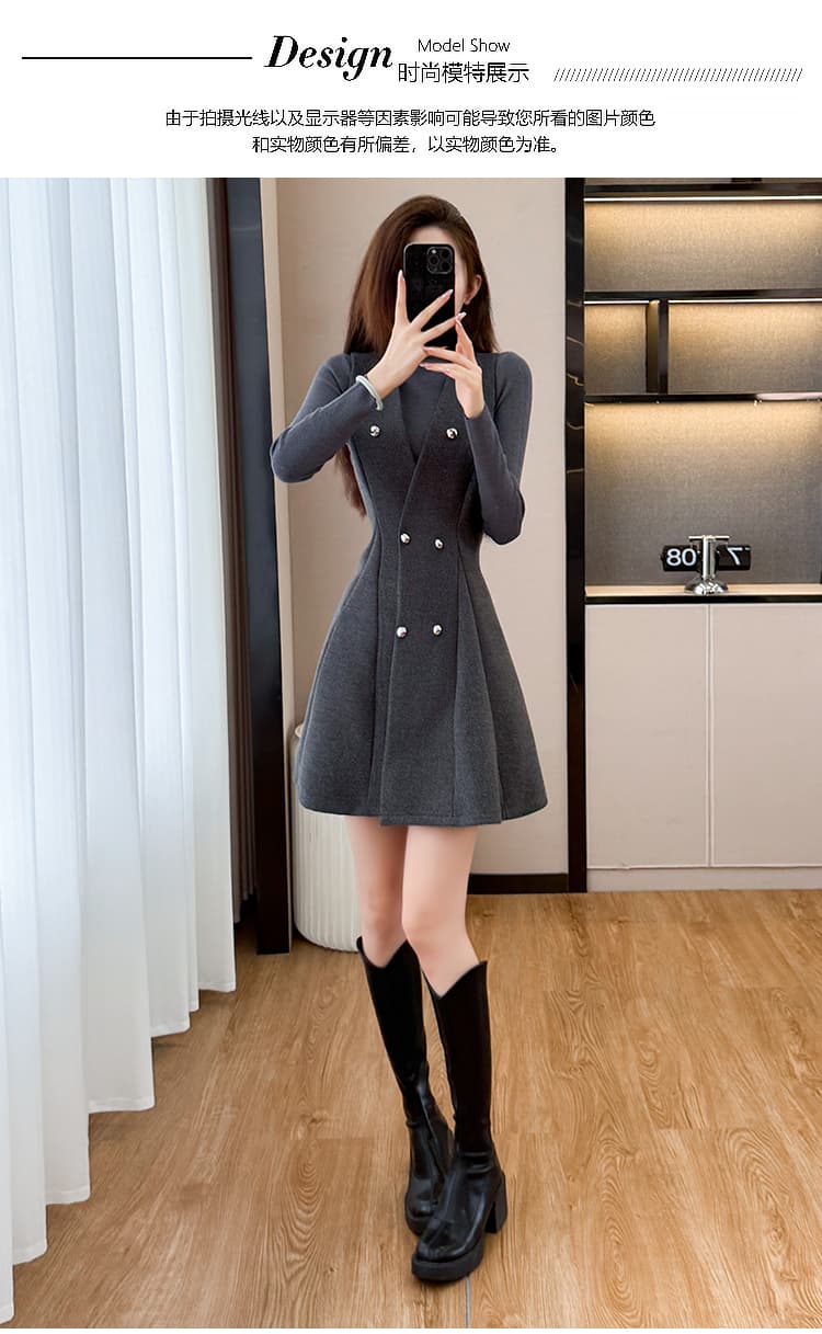 2026 섹션 프랑스식 레트로 품격 반하이넥 기본 셔츠 허리 수축 슬림해 보이는 조끼 스커트 외국 가스 연령 감소 두 조각 여성 세트 상세 이미지 10
