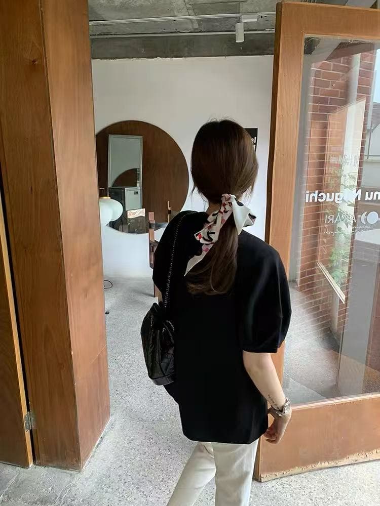 거품 소매 정장 짧은 외투 품격 캐주얼 도루 센스 슬림해 보이는 정장 다용도 없음 칼라 블레이저 미니멀리즘 반팔 상세 이미지 6