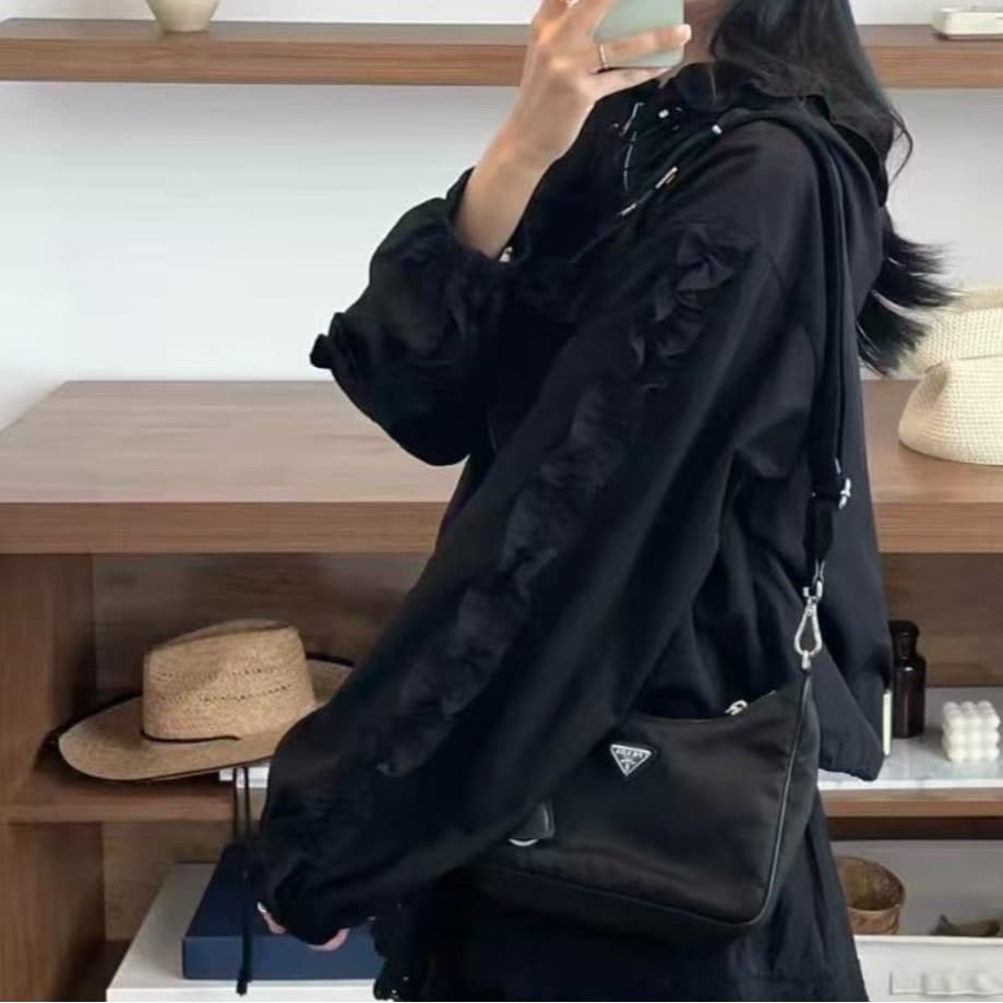 후드 펌프 로프 3 차원 연꽃 국경 수비 옷 캐주얼 운동 재킷 다용도 루즈핏 주름 긴팔 얇은 코트 이미지 4