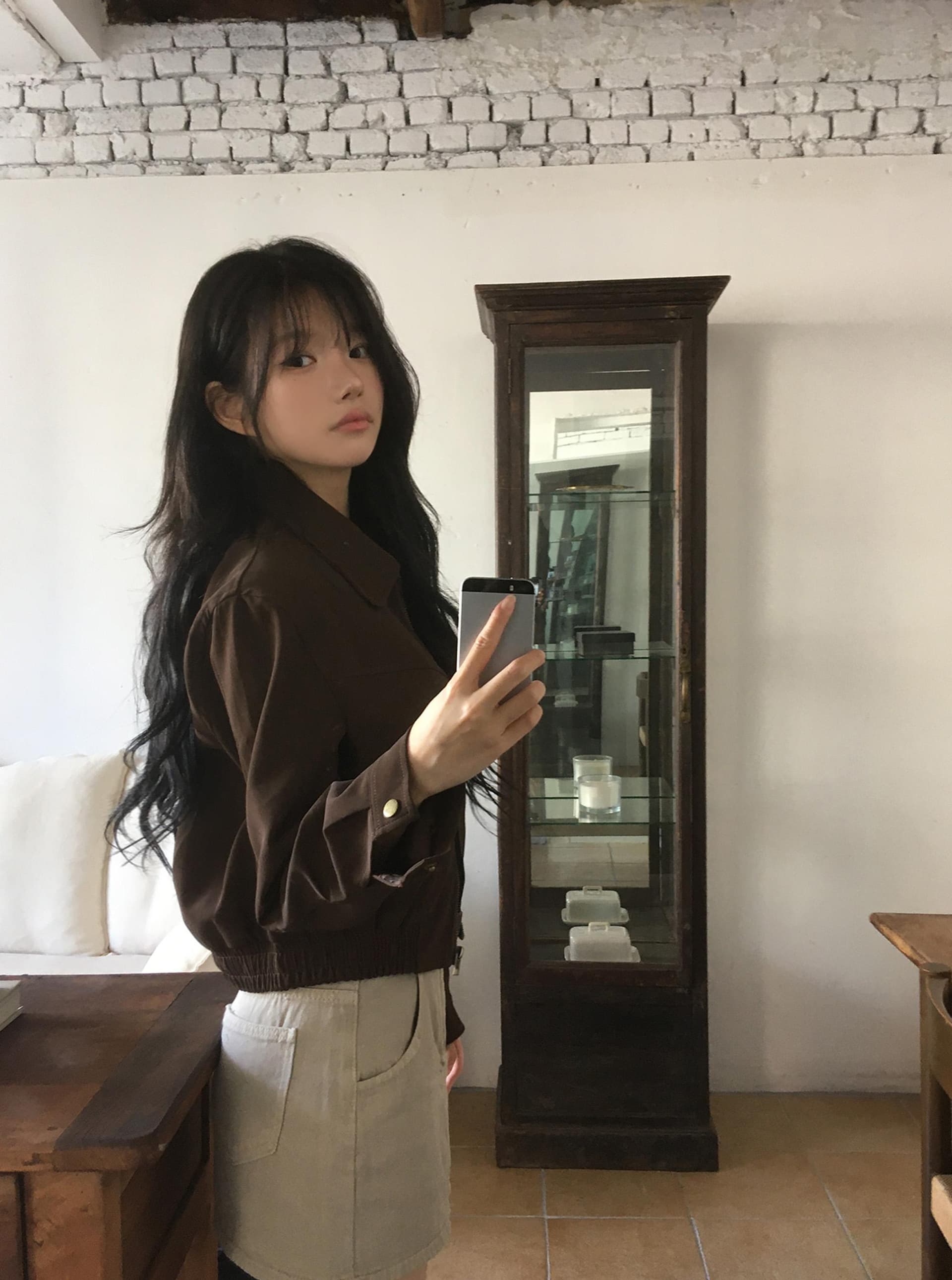 2026 한국 동대문 아름다움 라드. 모방 사슴 캐시미어 작은 키 재킷 짧은 여성 코트 있음 밖으로 상세 이미지 4