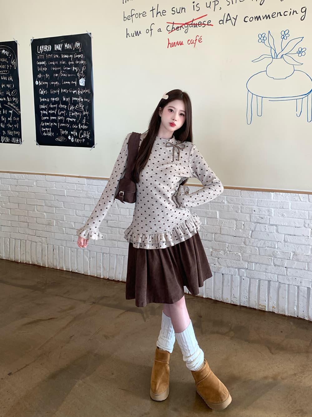 재고 있음 실사 봄 가을 레트로 도트 무늬 나비 매듭 레이스 몸매 가꾸기 슬림해 보이는 인사이드 가져 가라. 기본 셔츠 여성 셔츠 상세 이미지 13