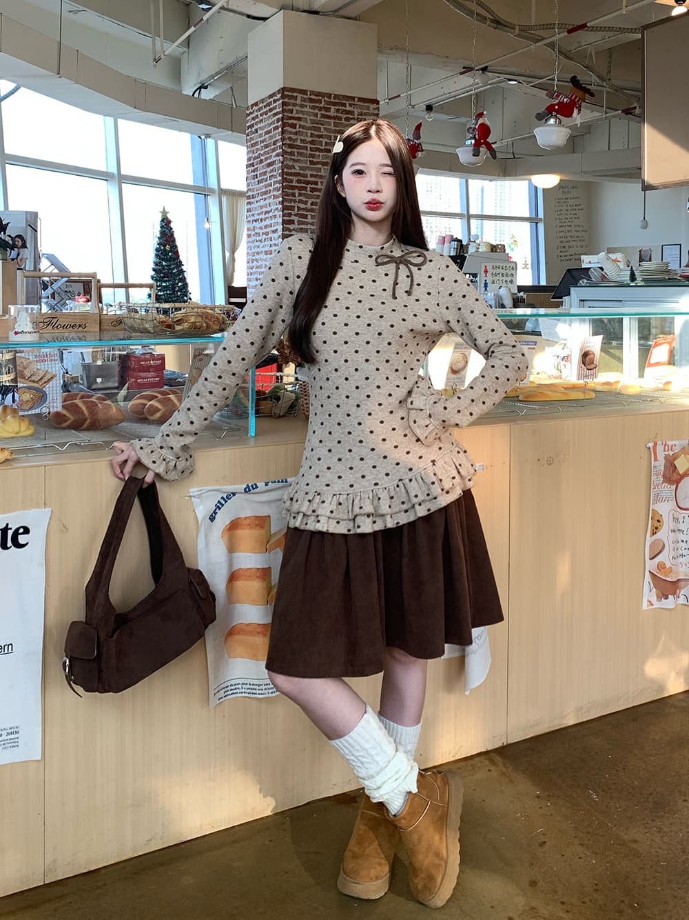 재고 있음 실사 가을 겨울 레트로 도트 무늬 나비 매듭 레이스 몸매 가꾸기 슬림해 보이는 인사이드 가져 가라. 기본 셔츠 여성 셔츠 상세 이미지 19
