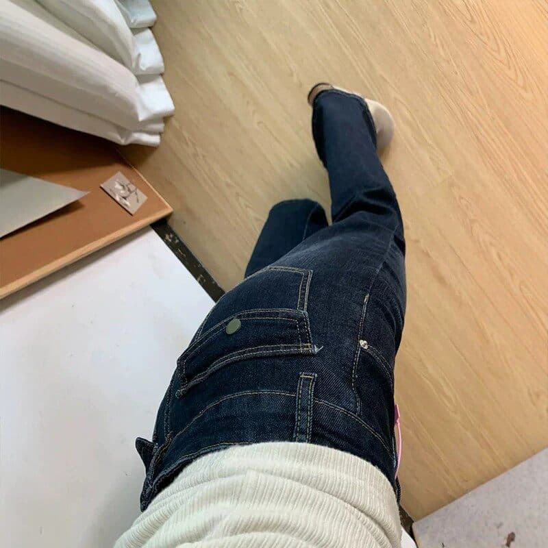 빅 사이즈 부츠컷 청바지 여성 지방 mm 하이웨이스트 패션 다용도 핫걸 몸매 가꾸기 바닥 청소 나팔 바지 kx 상세 이미지 5