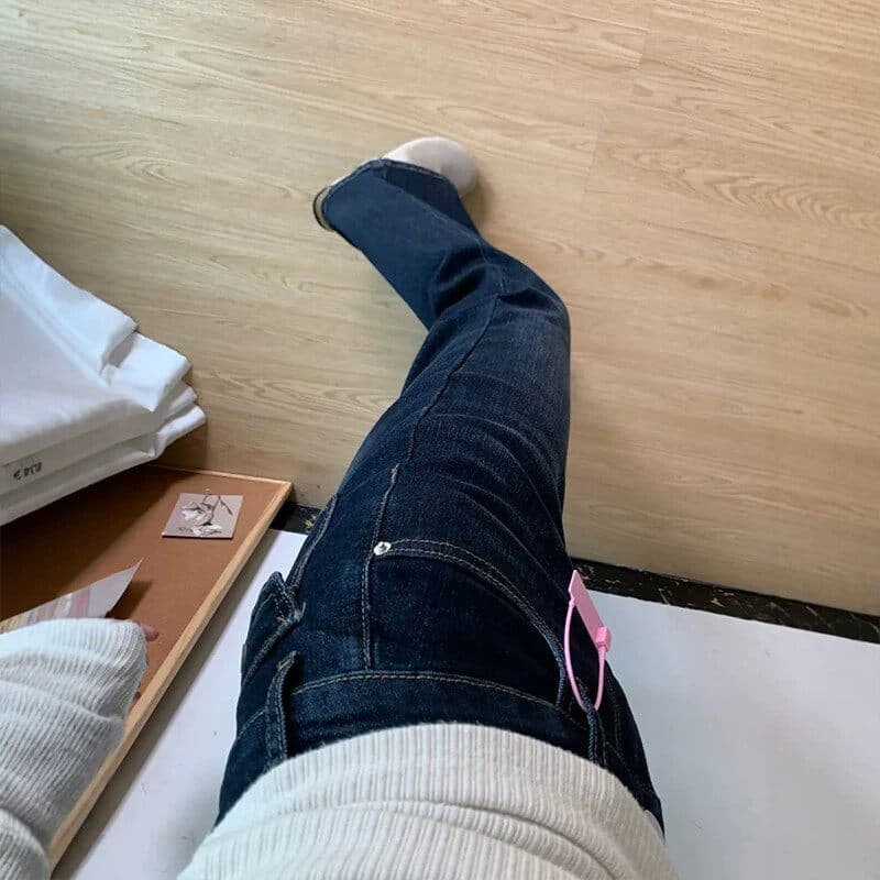 빅 사이즈 부츠컷 청바지 여성 지방 mm 하이웨이스트 패션 다용도 핫걸 몸매 가꾸기 바닥 청소 나팔 바지 kx 상세 이미지 6
