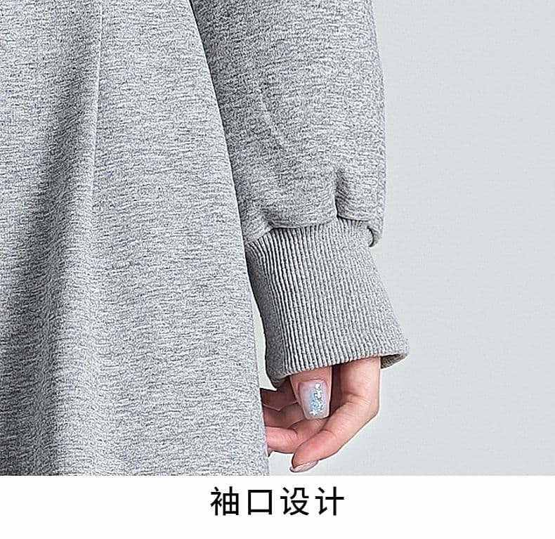 한 부서 이른 가을 착용 가져 가라. 패션 외국 가스 고급 센스 비스듬한 어깨 후드티 와이드 레그 팬츠 캐주얼 화물 투피스 세트 상세 이미지 20