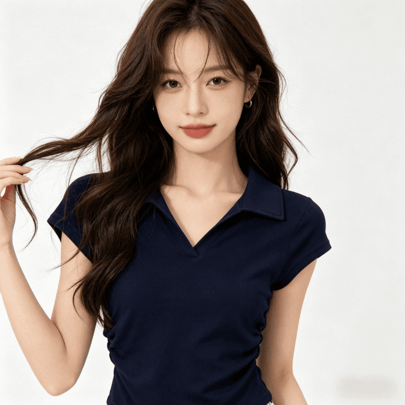 단색 쇼트 스타일 POLO 셔츠 반팔 여름 새로운 몸매 가꾸기 슬림해 보이는 맨위 한국 스타일 폴로 칼라 미니멀리즘 착용 가져 가라. 상세 이미지 11