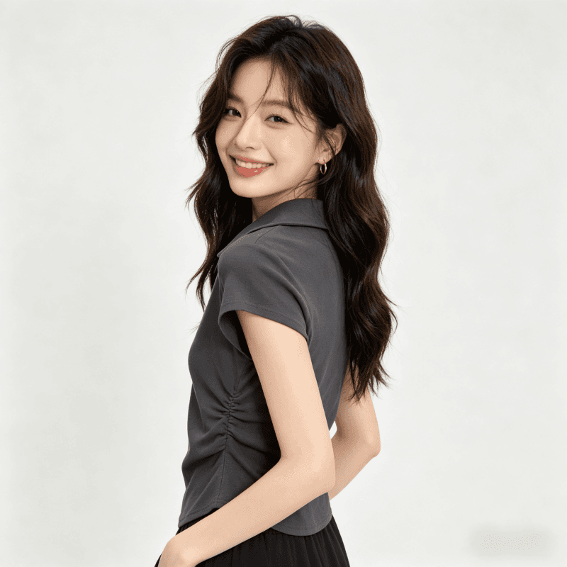 단색 쇼트 스타일 POLO 셔츠 반팔 여름 새로운 몸매 가꾸기 슬림해 보이는 맨위 한국 스타일 폴로 칼라 미니멀리즘 착용 가져 가라. 상세 이미지 15