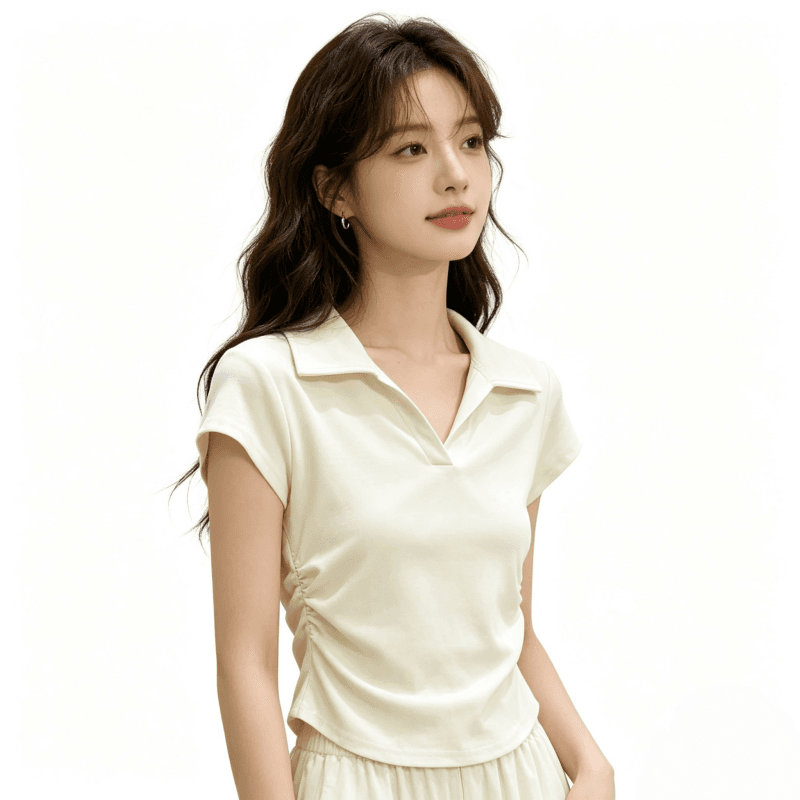 단색 쇼트 스타일 POLO 셔츠 반팔 여름 새로운 몸매 가꾸기 슬림해 보이는 맨위 한국 스타일 폴로 칼라 미니멀리즘 착용 가져 가라. 상세 이미지 22